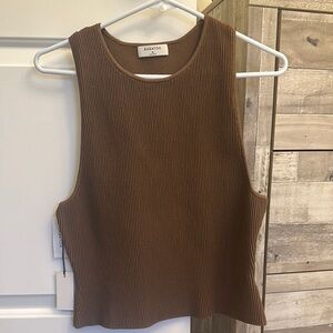 Aritzia Brown Ribbed Tank Top